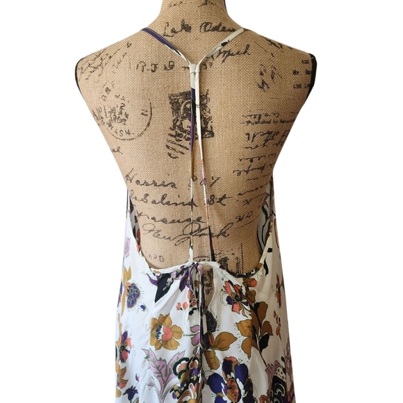 Reiss Mabel Floral Hankerchief Hem Asymmetrical Sundress Spaghetti Straps - 10 - Picture 8 of 11